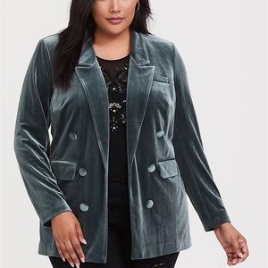 Torrid - SZ 3 - green velvet blazer